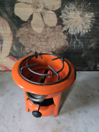Oranje emaille eenpits petroleumstel