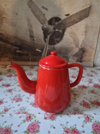 Rood emaille koffiepot