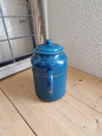 Petrol blauw emaille koffiepot