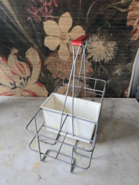 Vintage metalen flessenrek