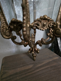 Antiek bewerkte messing hanglamp lantaarn
