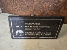 Verzilverd beeldje chimpansee WNF