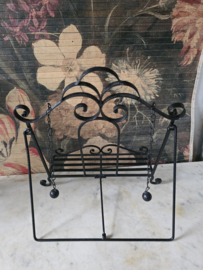 Brocante metalen kookboek standaard