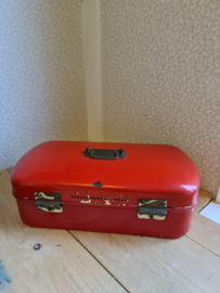 Rood emaille broodtrommel