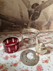 Art deco theelichtje rood glas