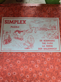 Vintage simplex houten puzzel de boerderij