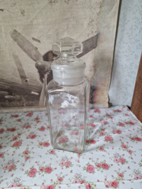 Oude glazen snoeppot stolppot nr3
