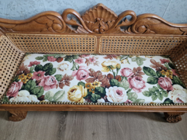 Brocante houten bankje rozen