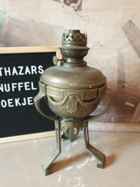 Antiek koperen art deco olielamp