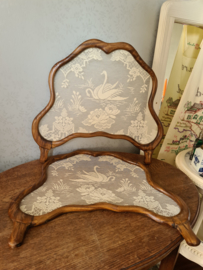 Set antiek houten raamhorren zwaan zwanen