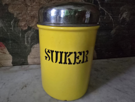 Geel emaille suiker bus