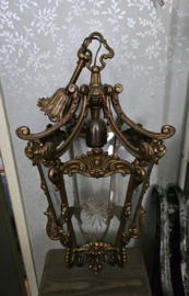 Antiek bewerkte messing hanglamp lantaarn