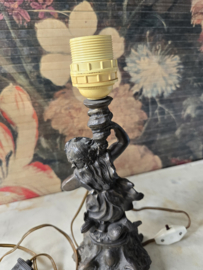 Antiek messing lampenvoet Neptunus