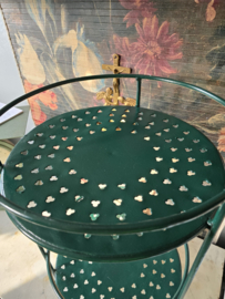 Groen ijzeren tafel etagere
