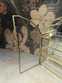 Antiek halfrond glazen pronkkastje vitrinekastje