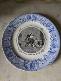 Antiek bordje religie societe ceramique maestricht