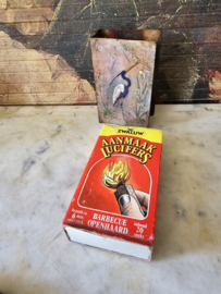Oud geëmailleerde luciferhouder reiger