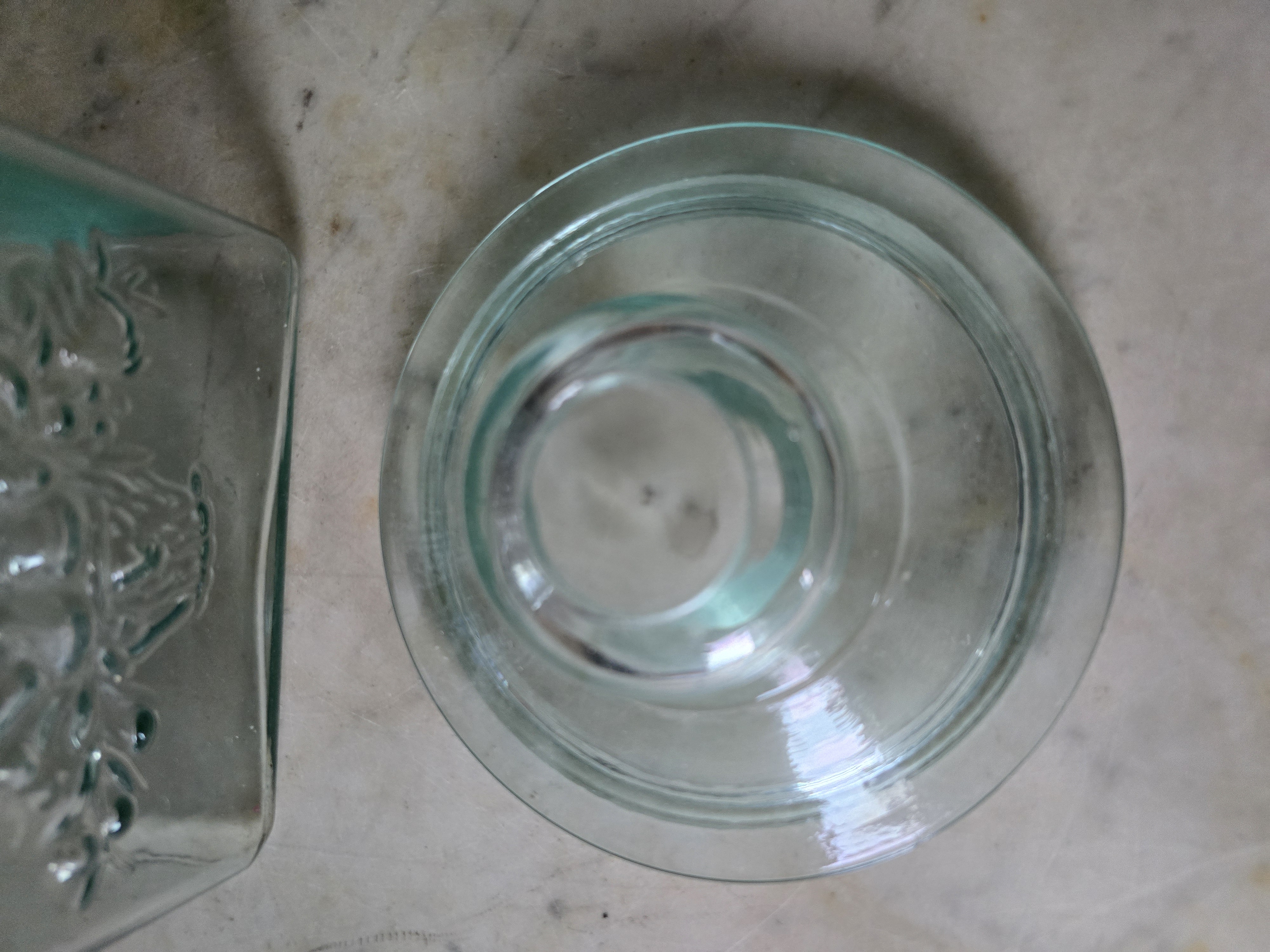 Blauw glazen pot met deksel snoeppot