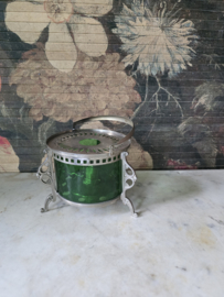Antiek theelichtje groen glas