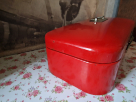 Rood emaille broodtrommel