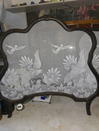 Set antiek houten raamhorren duifjes