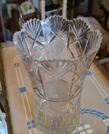 Antiek waaier kristallen vaas