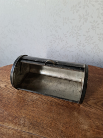 Oude blikken beschuit trommel roldeksel