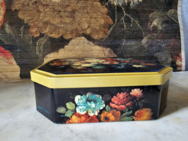 Oud blikken trommel floraal decor