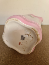 Oud roze waterkan lelie zwaan societe ceramique