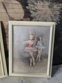 Set brocante prentjes ballerina's ballet