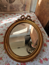 Antiek houten strik spiegel