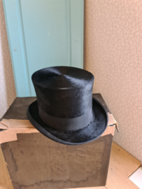 Antieke zwarte hoed hoedendoos