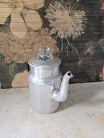 Aluminium pruttelpot glazen knop