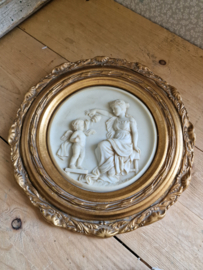 Albast plaquette vrouw cherubijn engel Roe Bros
