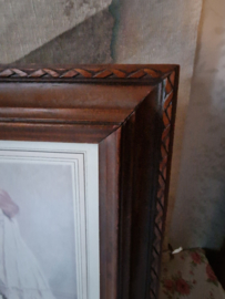 Brocante prent meisje met hond