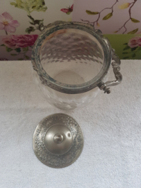 Antieke glazen koekjespot cookie jar biscuit barrel