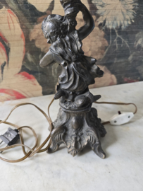 Antiek messing lampenvoet Neptunus