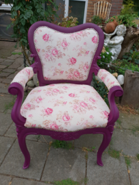 Brocante romantische stoel roosjes