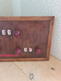 Oud houten scorebord biljart