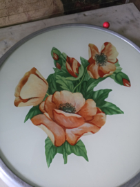 Vintage draaiplateau papavers