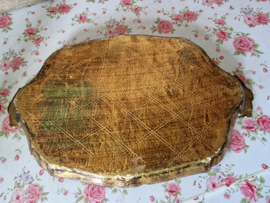 Oud bewerkt houten dienblad nr1