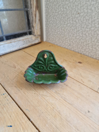 Donkergroen emaille zeepbakje