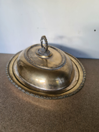 antiek verzilverde cloche dekschaal