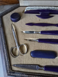 Oud manicure setje in doos