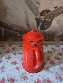 Rood emaille koffiepot