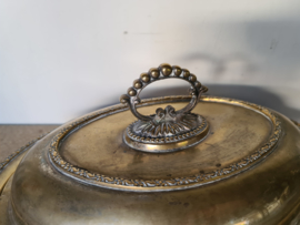 antiek verzilverde cloche dekschaal