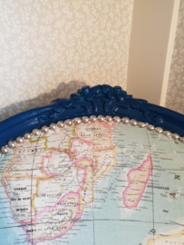 Barok blauw kinder stoeltje stoel wereldkaart