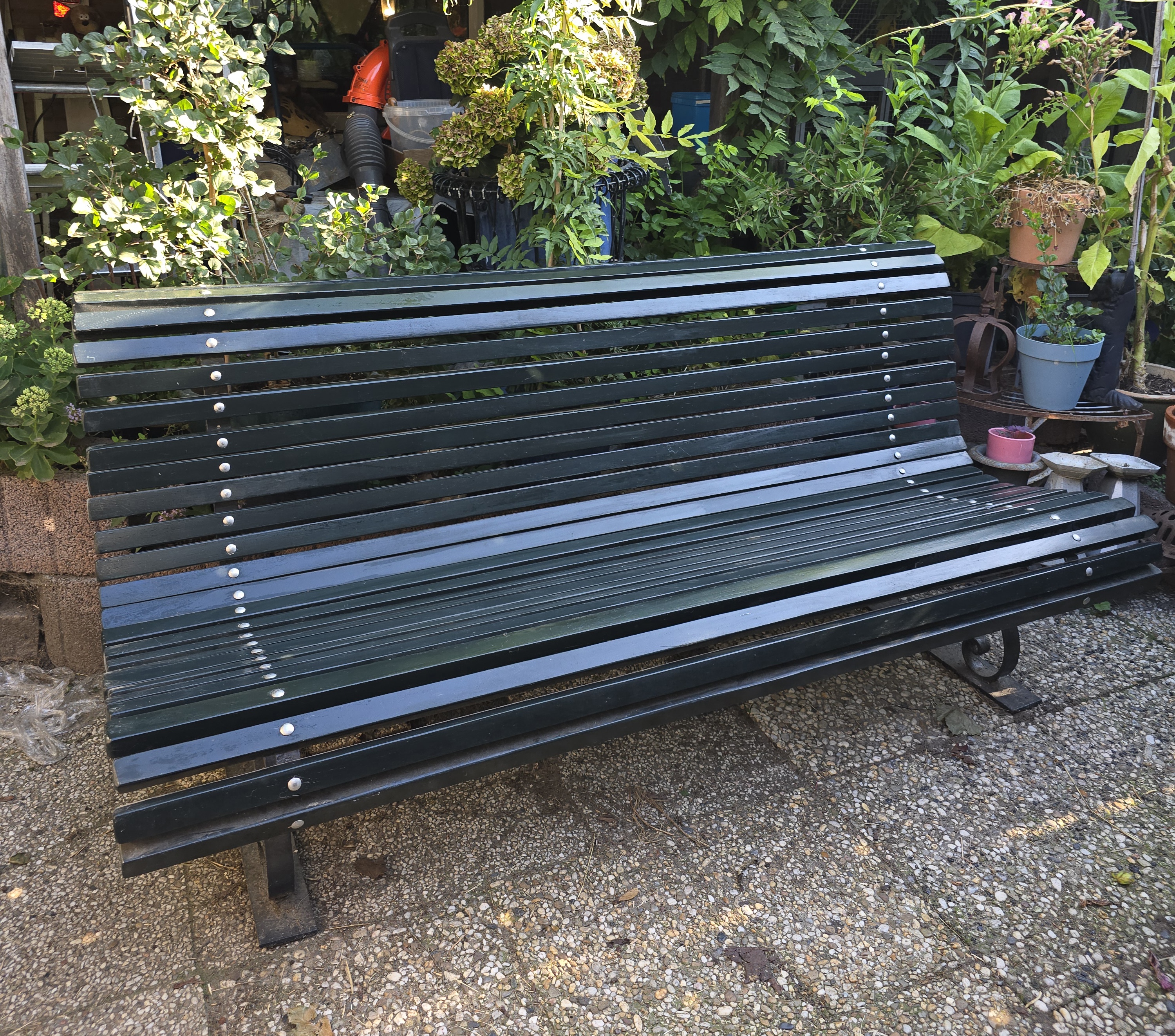 Oude zware tuinbank parkbank