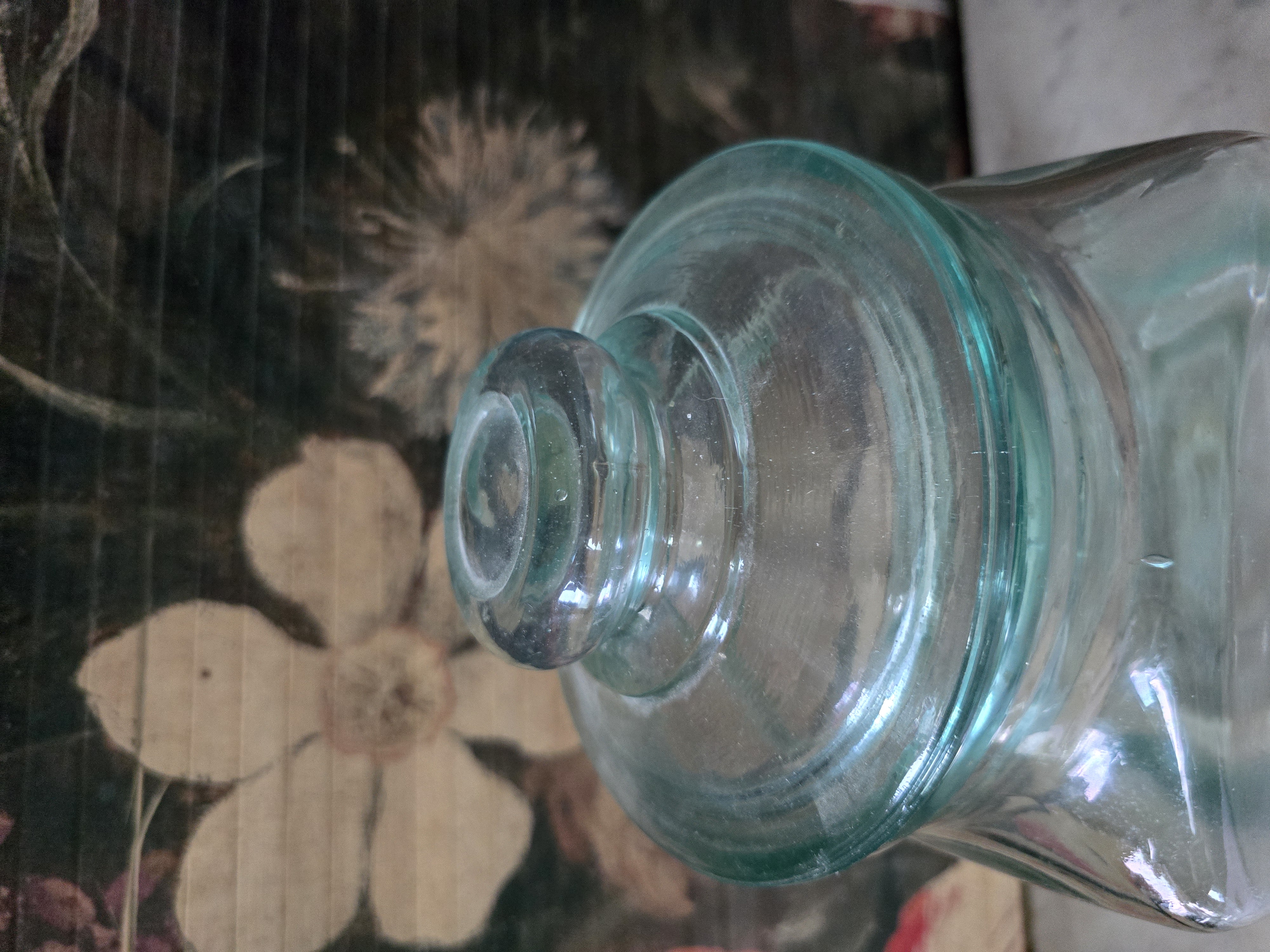 Blauw glazen pot met deksel snoeppot