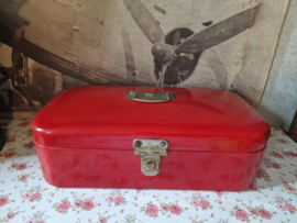 Rood emaille broodtrommel